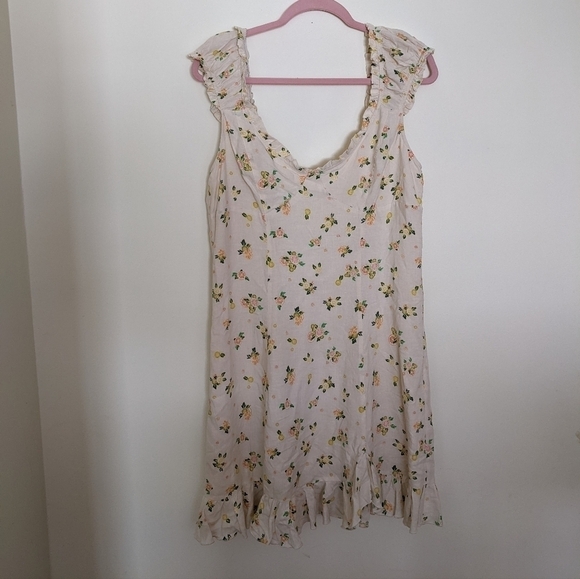 FREE PEOPLE like a lady citrus floral printed mini dress large - Picture 7 of 14